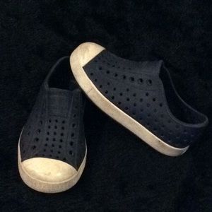Navy Blue rubber Native shoes